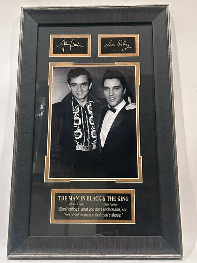 Johnny Cash & Elvis Presley Laser Autographed Framed 8x10 Photo