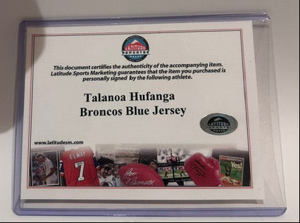 Talanoa Hufanga Autographed Navy Denver Broncos Jersey – BAS COA
