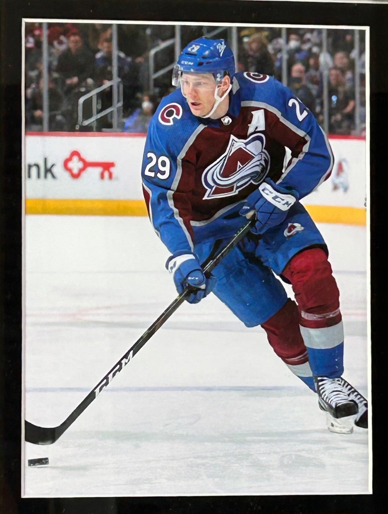 Nathan MacKinnon Autographed Colorado Avalanche Jersey Deluxe Frame - Fanatics COA