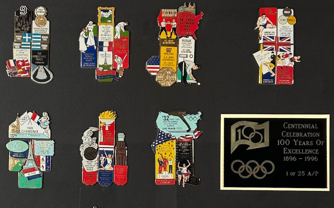 Olympic Centennial Pin Set - Framed 100 Years of Olympic Excellence - Limited Edition 1 of 25 A/P