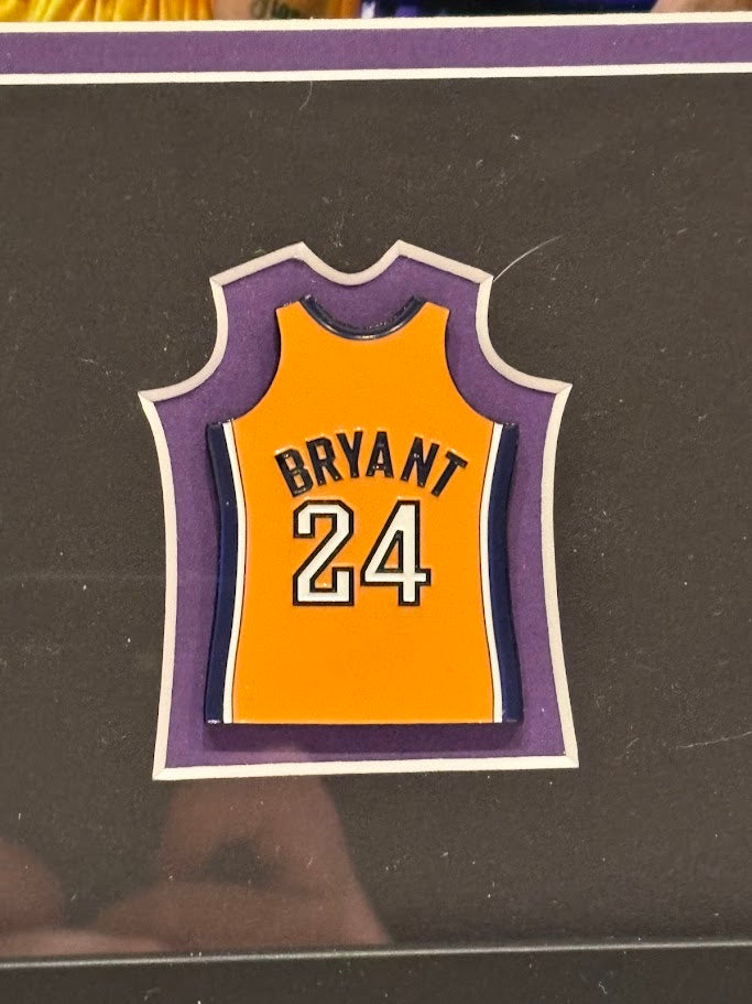 Kobe Bryant Framed Photo & Pin Collage with Laser Autograph – 14x18
