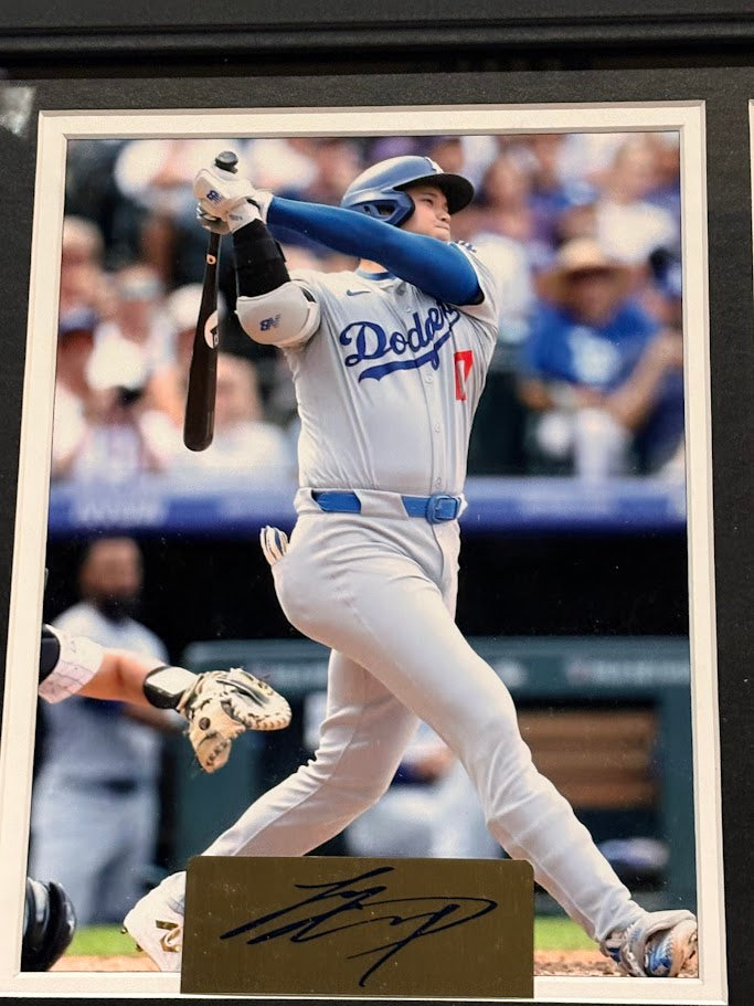 Shohei Ohtani LA Dodgers 2025 World Series Framed Photo & Pin Collage with Laser Autograph – 14x18
