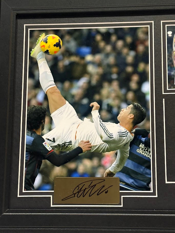 Cristiano Ronaldo Real Madrid Framed Photo & Pin Collage with Laser Autograph – 14x18