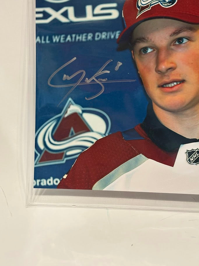 Cale Makar Autographed Colorado Avalanche 8x10 Photo — Baseball Hat | JSA COA