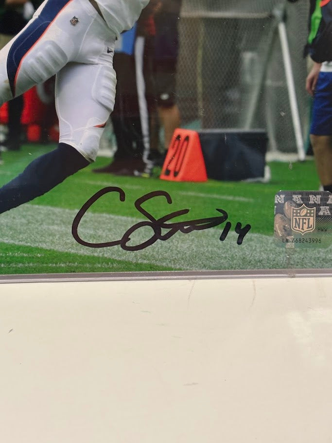 Courtland Sutton Autographed Denver Broncos 8x10 Photo — Diving Catch | JSA COA