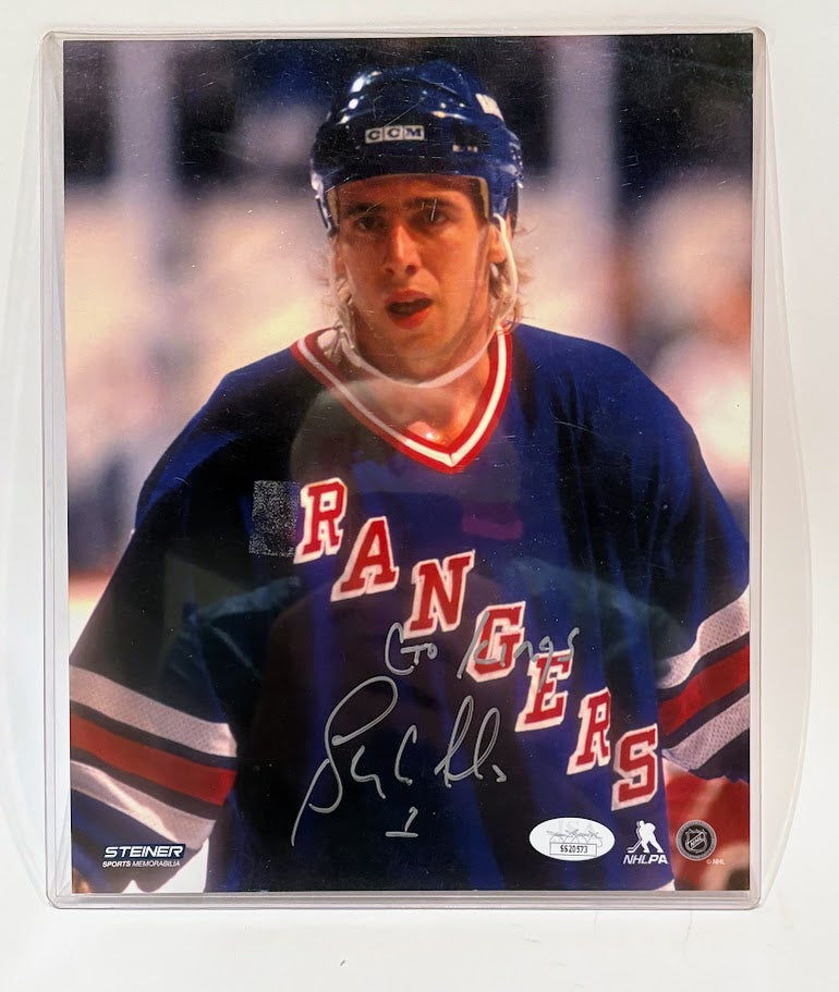 Bernie Nicholls Autographed New York Rangers 8x10 Photo | JSA COA