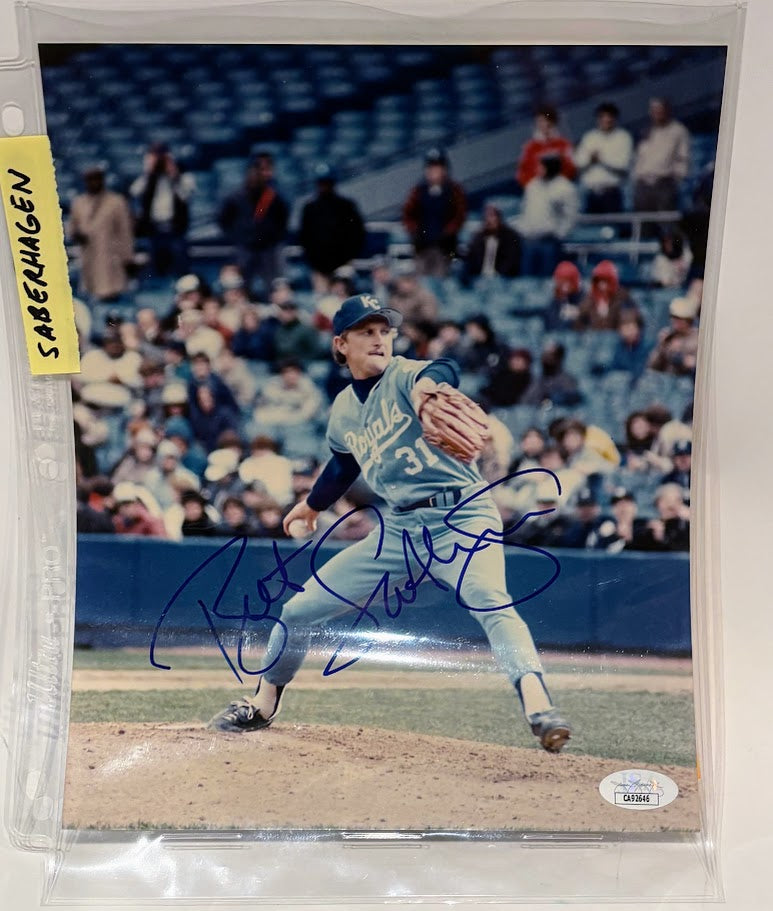 Bret Saberhagen Autographed Kansas City Royals 8x10 Photo | JSA COA