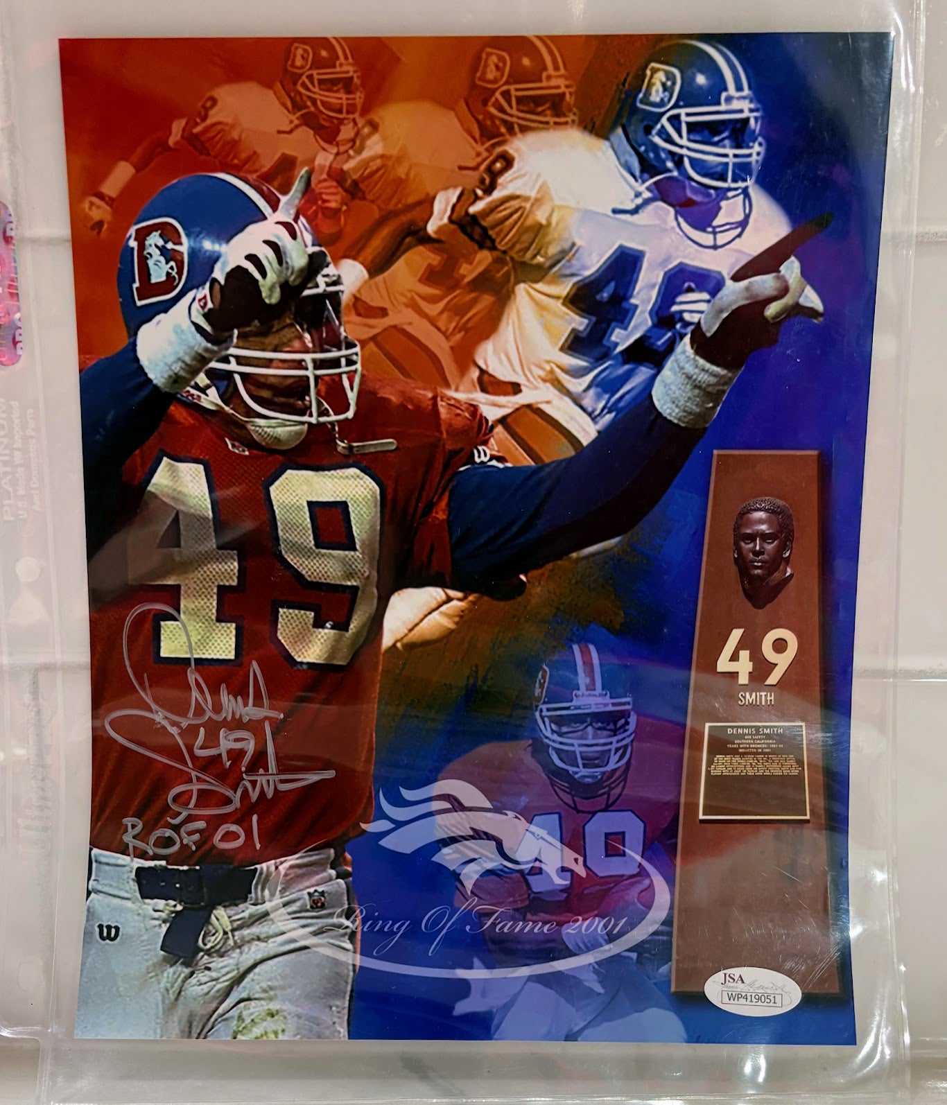 Dennis Smith Autographed 8x10 Ring of Fame Commemorative Photo — Denver Broncos | JSA COA