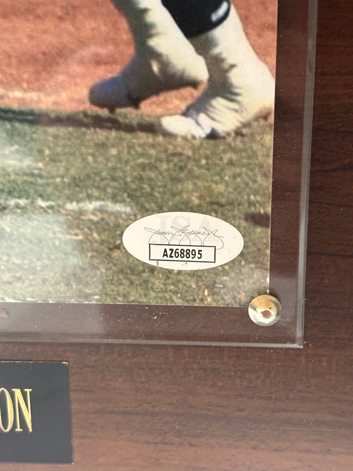 Dwayne Carswell, Tom Nalen & Mike Anderson Triple Autographed 8x10 Photo with Plaque — Denver Broncos | JSA COA