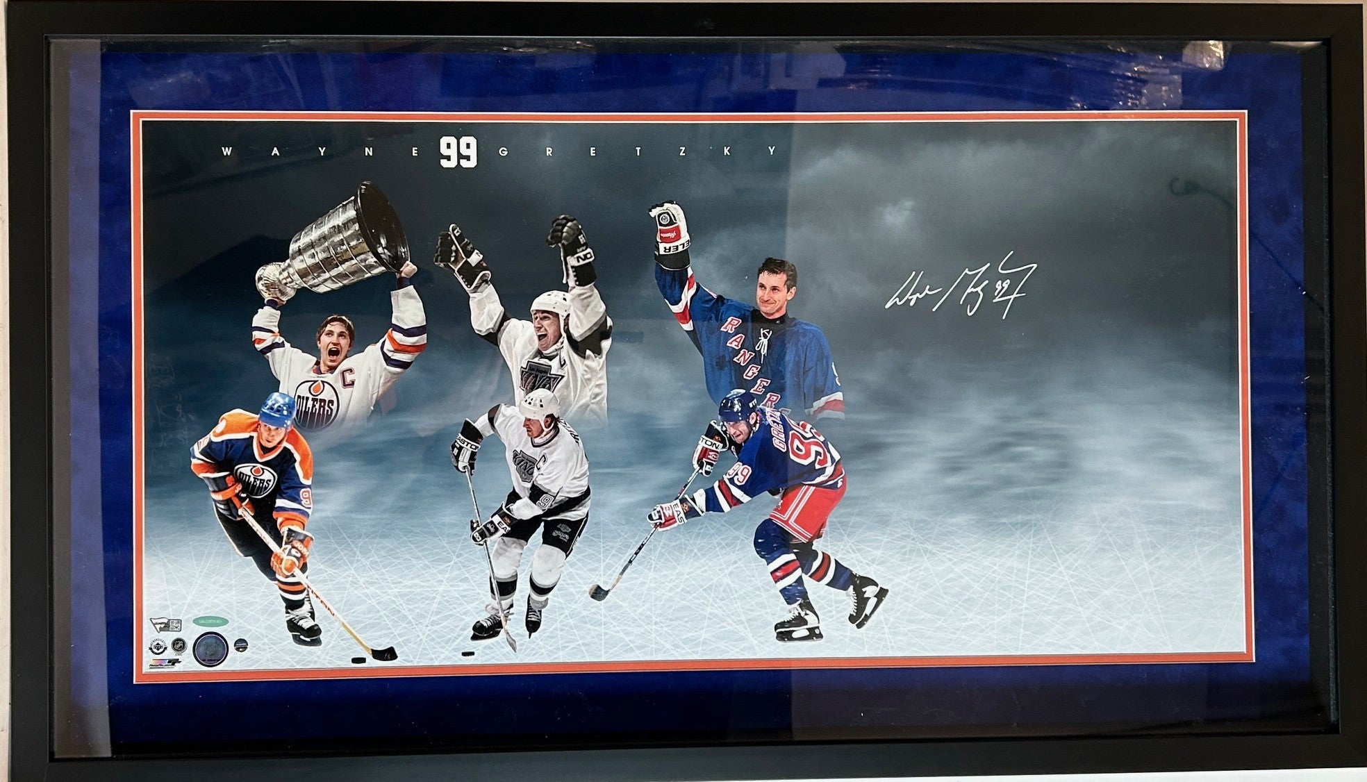 Wayne Gretzky Autographed Panoramic Photo Framed - Dual Fanatics & UDA COA 38"W x 21"H - Latitude Sports Marketing
