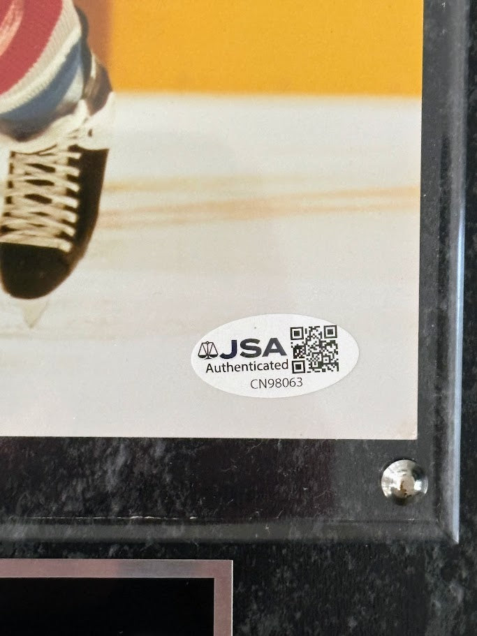 Claude Lemieux Autographed 8x10 Photo — Colorado Avalanche with Plaque | JSA COA