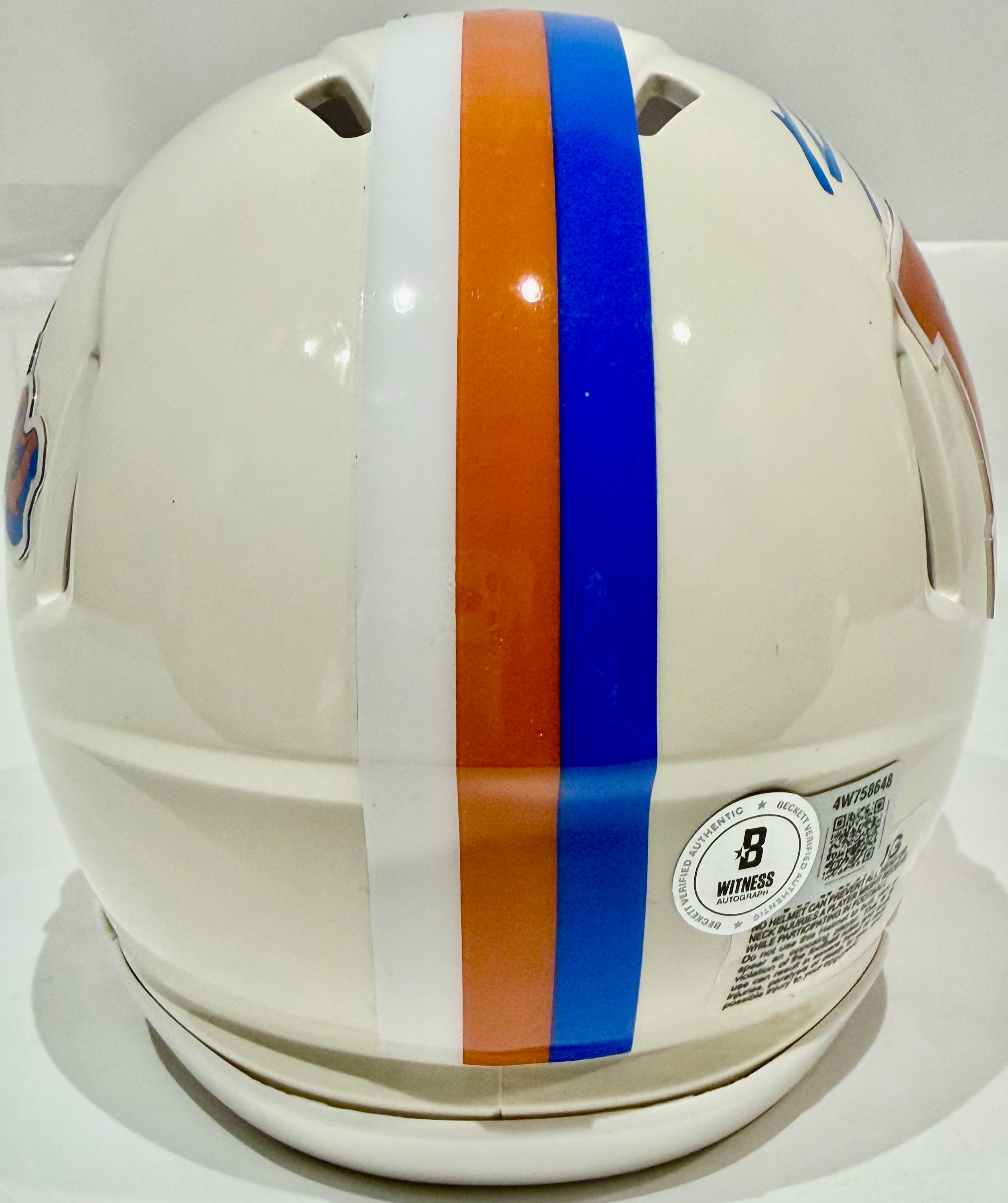 Bo Nix Autographed Denver Broncos Retro Mini Helmet BAS COA - Latitude Sports Marketing