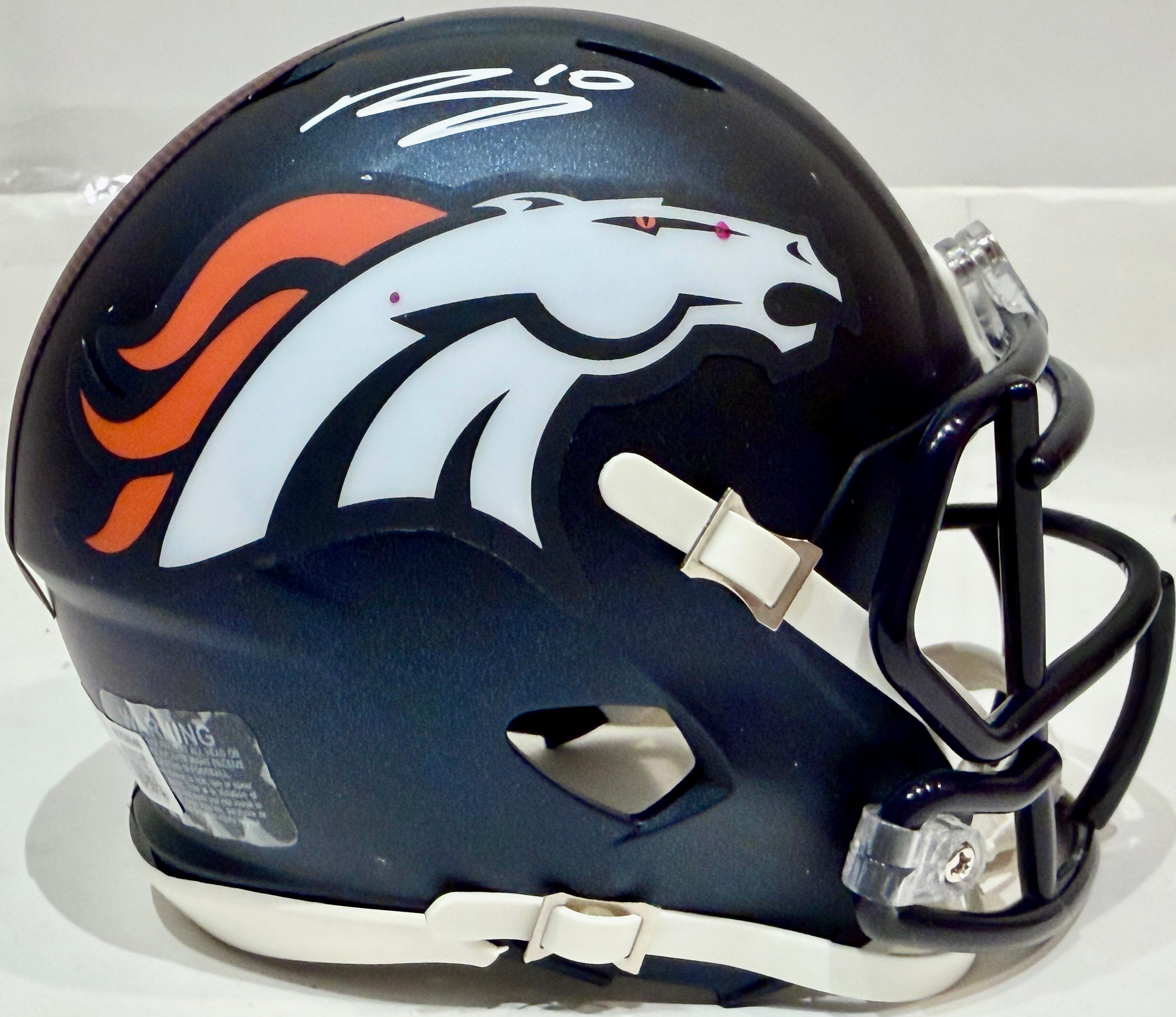 Bo Nix Autographed Denver Broncos Mini Helmet BAS COA - Latitude Sports Marketing