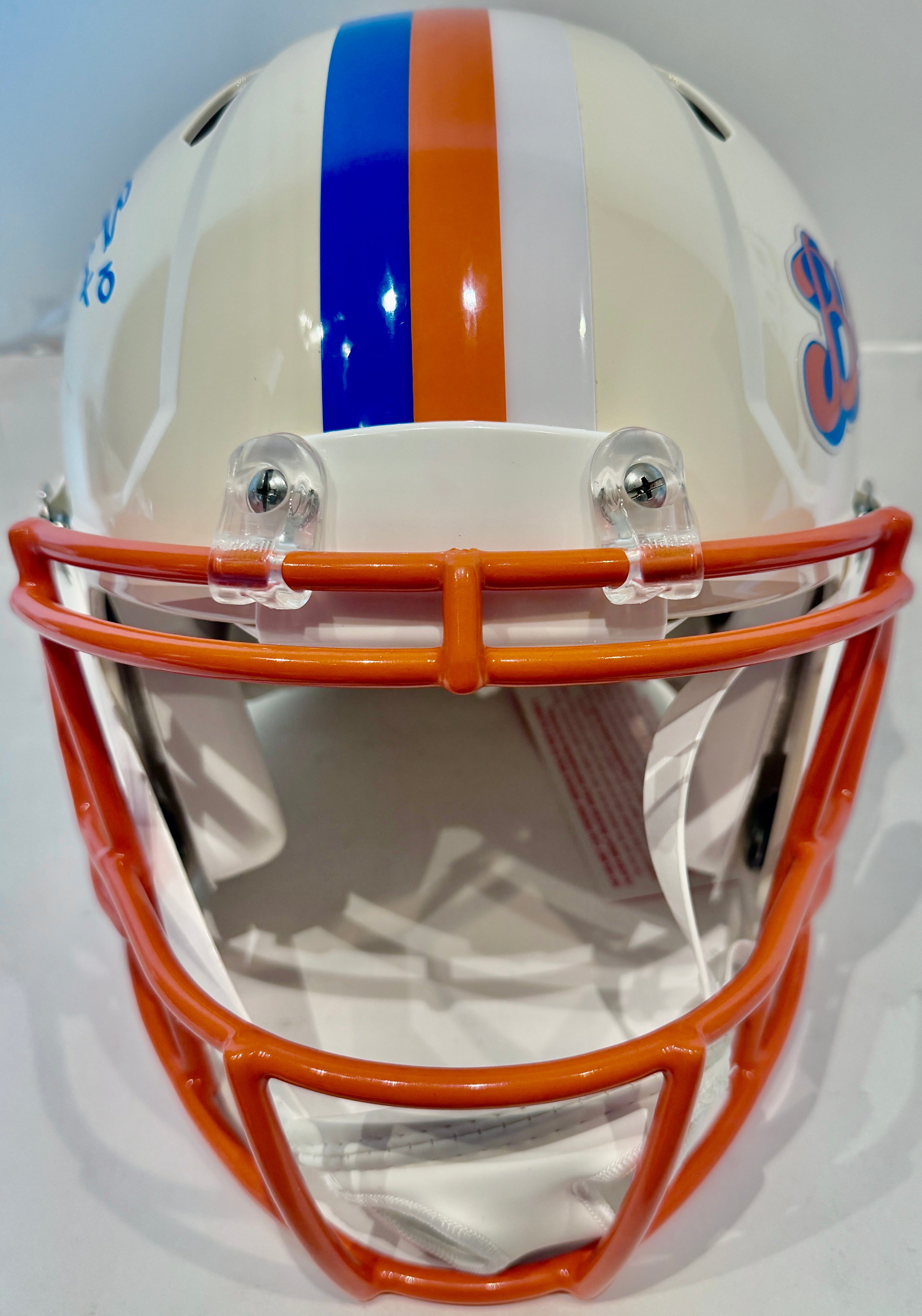 Bo Nix Autographed Denver Broncos Retro NFL Pro Helmet BAS COA - Latitude Sports Marketing