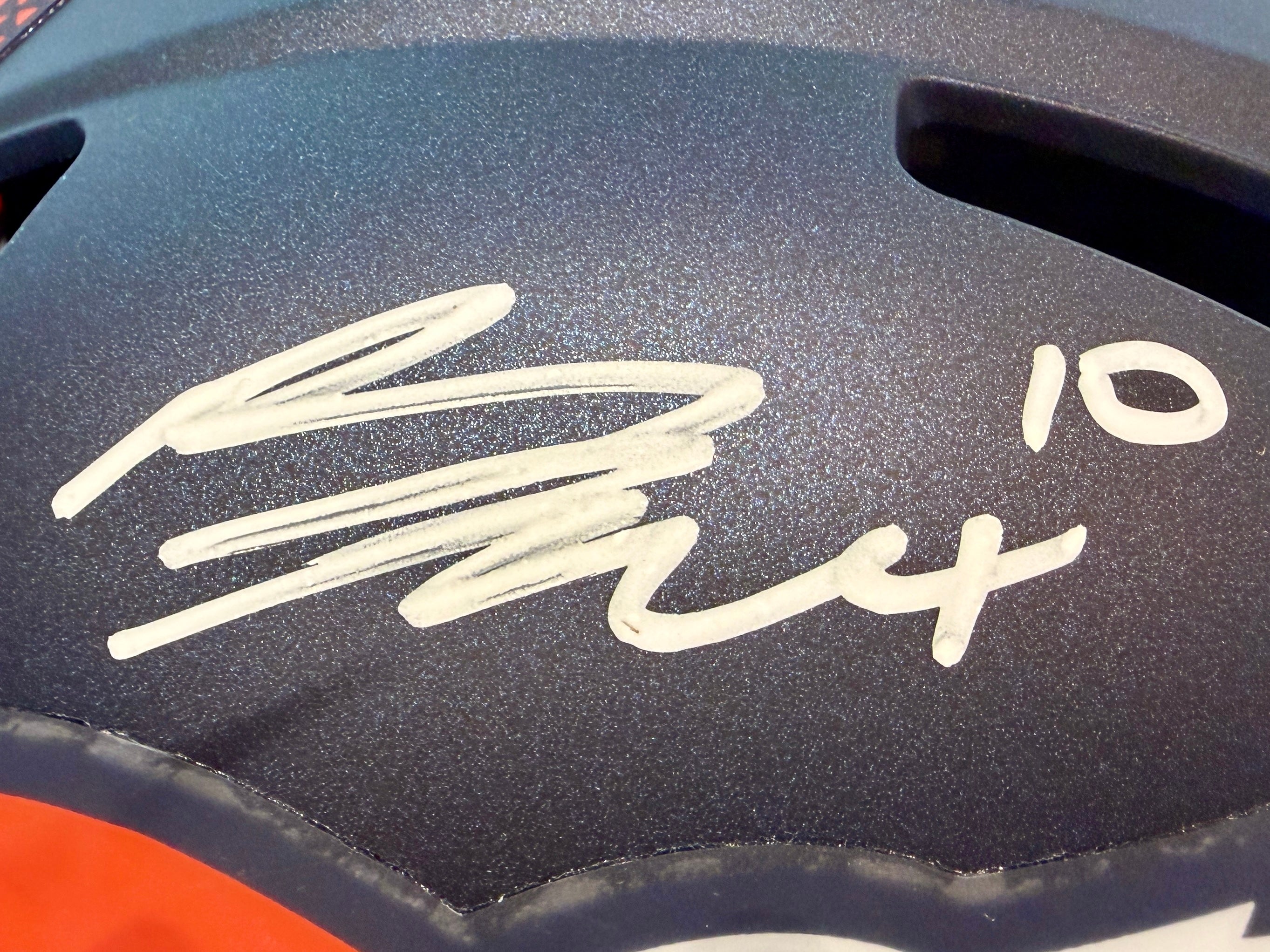 Bo Nix Autographed Denver Broncos Current Replica Helmet BAS COA - Latitude Sports Marketing
