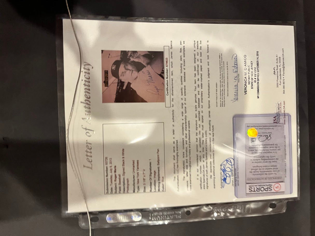 Roger Maris Autographed Photo w/ 11x14 Photo (Stallard, Fisher, Foytack) Framed JSA COA