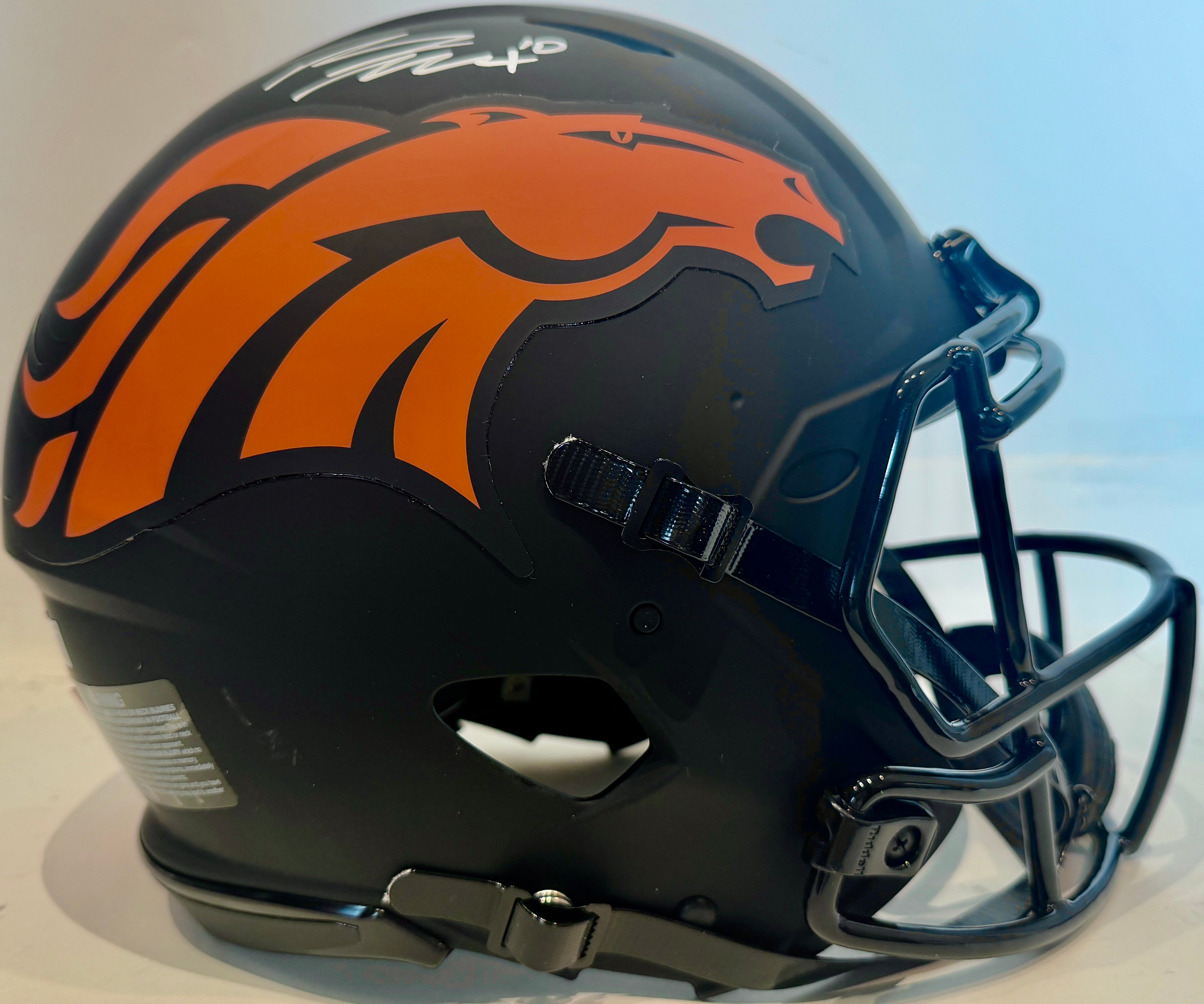 Bo Nix Autographed Denver Broncos Eclipse NFL Pro Helmet BAS COA - Latitude Sports Marketing