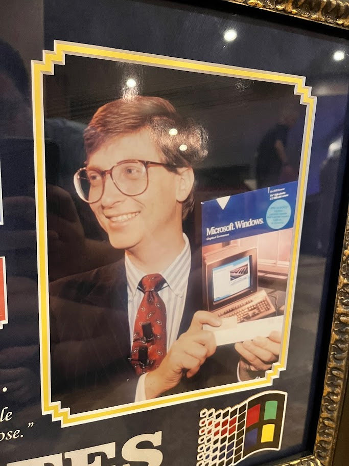 Bill Gates Autographed Card w/ 2 8x10s Framed JSA LOA