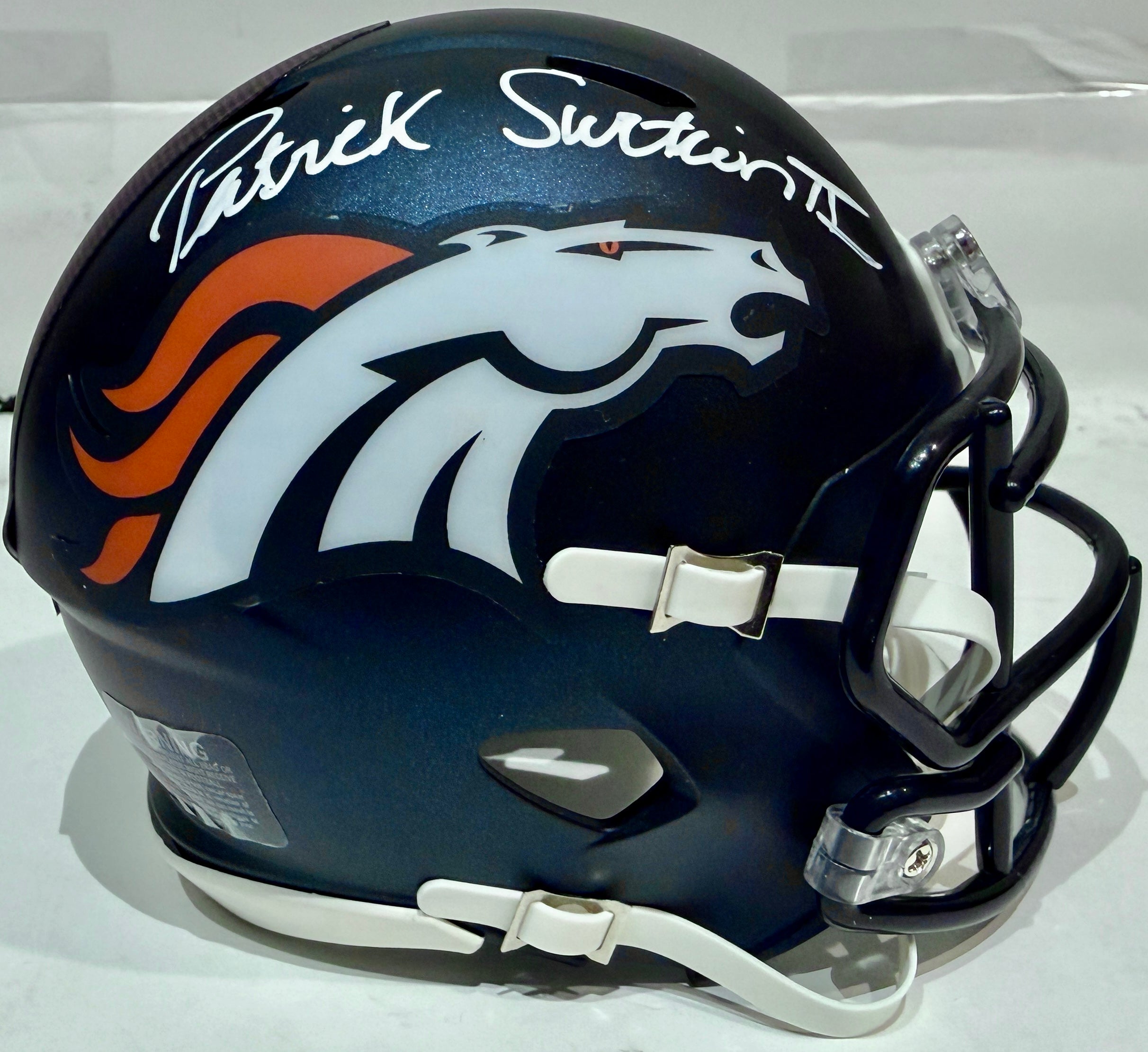 Patrick Surtain II Autographed Denver Broncos Navy Mini Helmet BAS COA