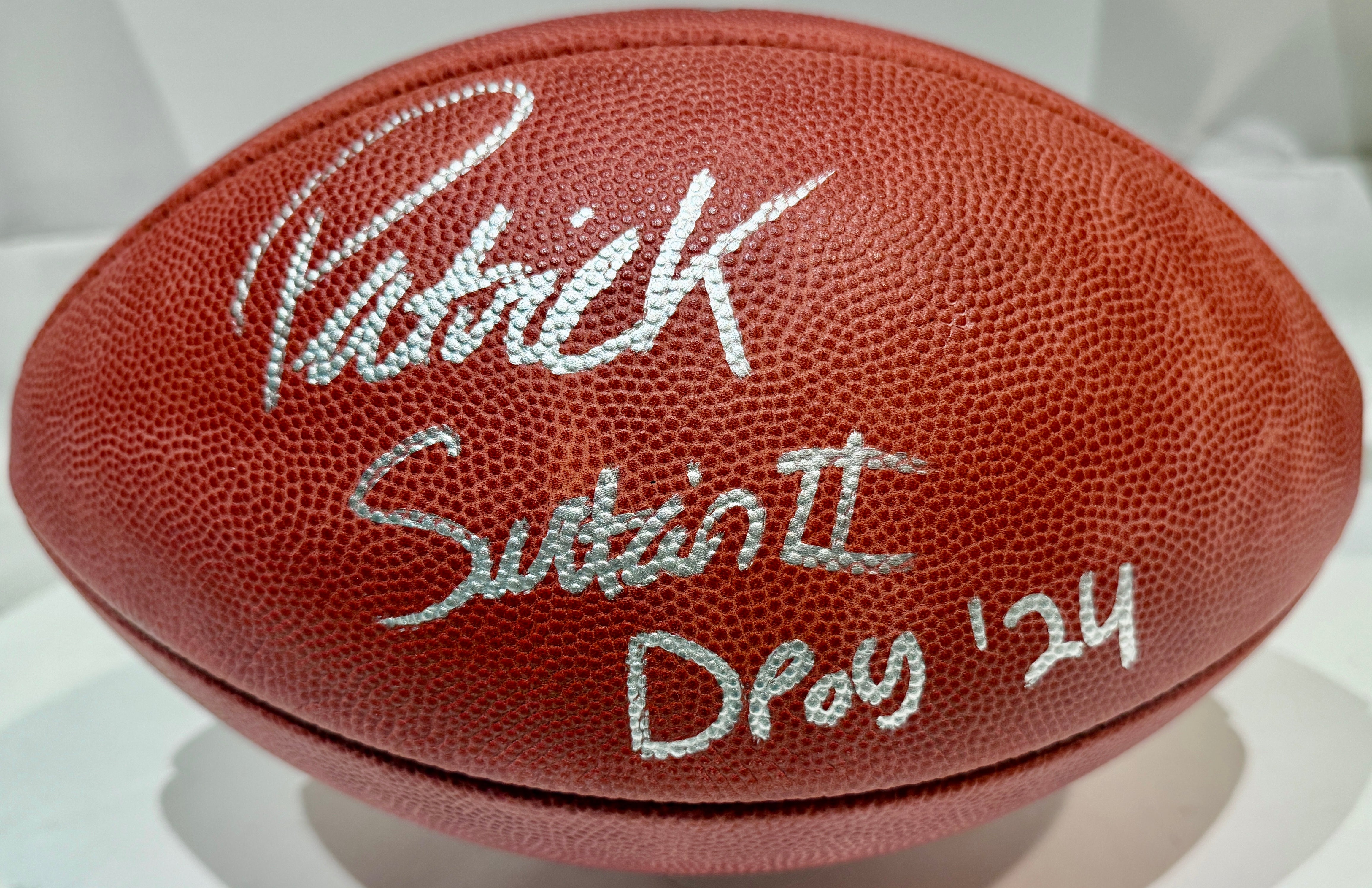 Patrick Surtain II Autographed Denver Broncos NFL Football Inscribed "DPOY '24" BAS COA