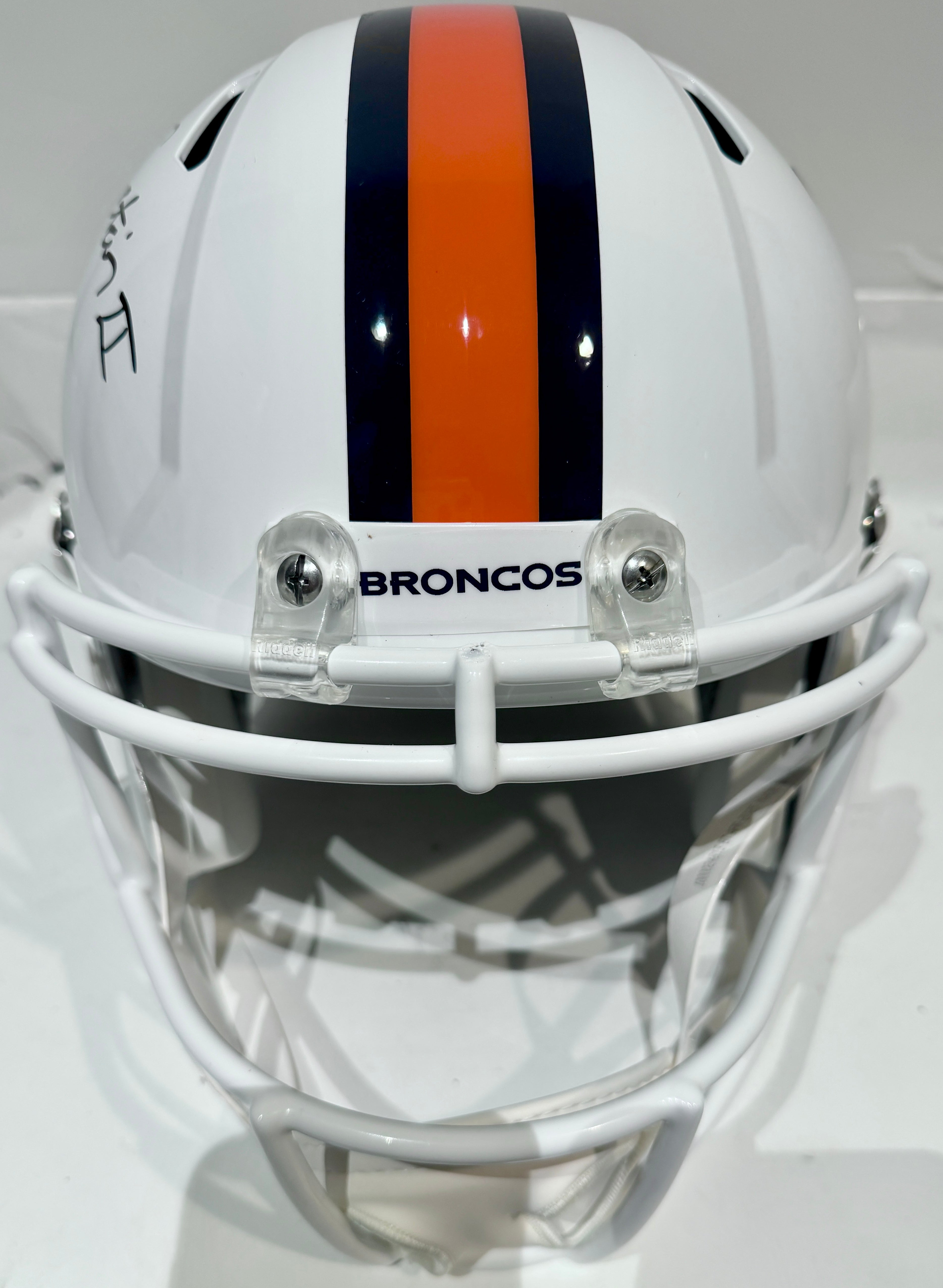 Patrick Surtain II Autographed Denver Broncos Snowcapped Replica Helmet BAS COA