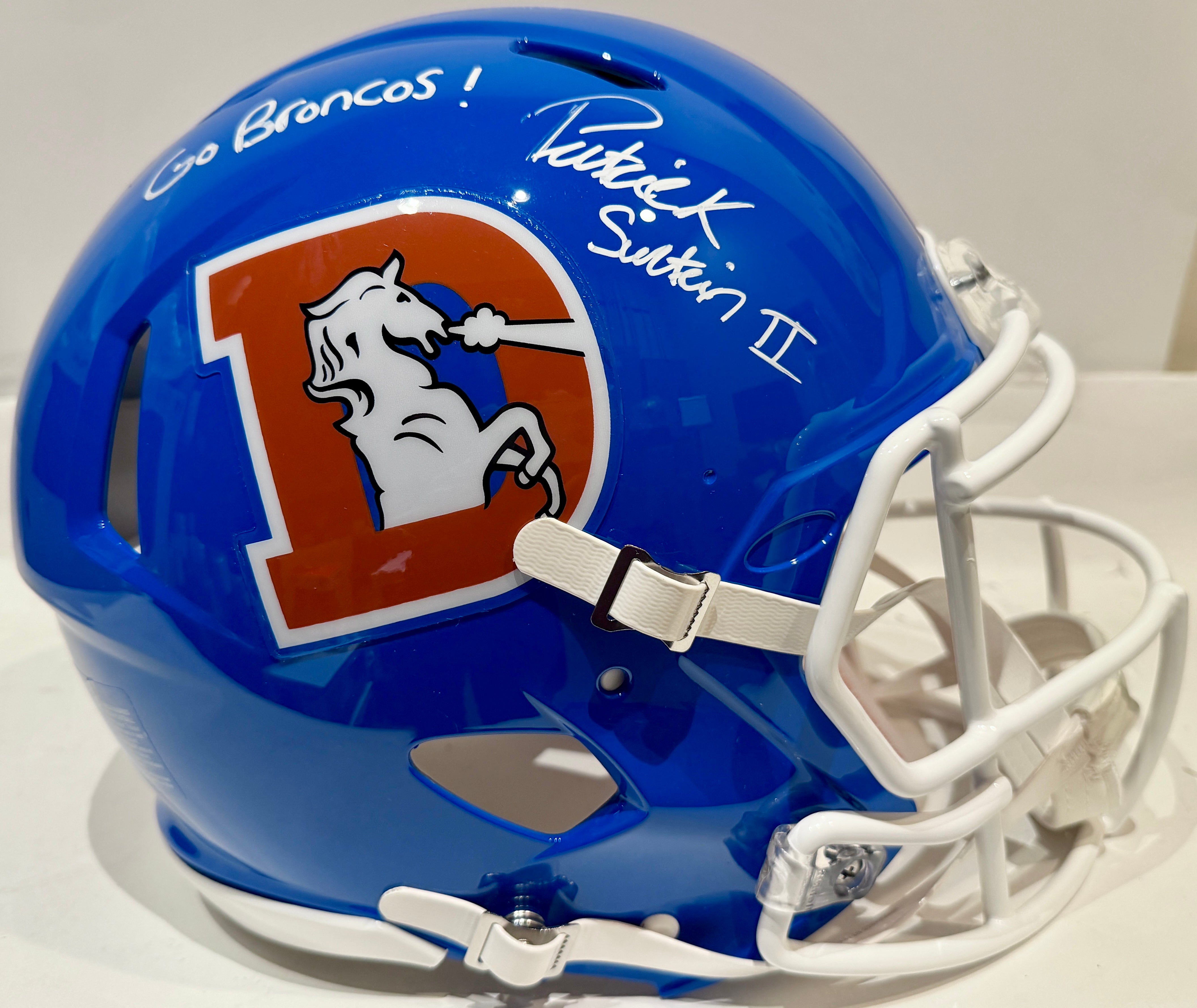 Patrick Surtain II Autographed Denver Broncos D Logo Pro Helmet Inscribed "Go Broncos!" BAS COA