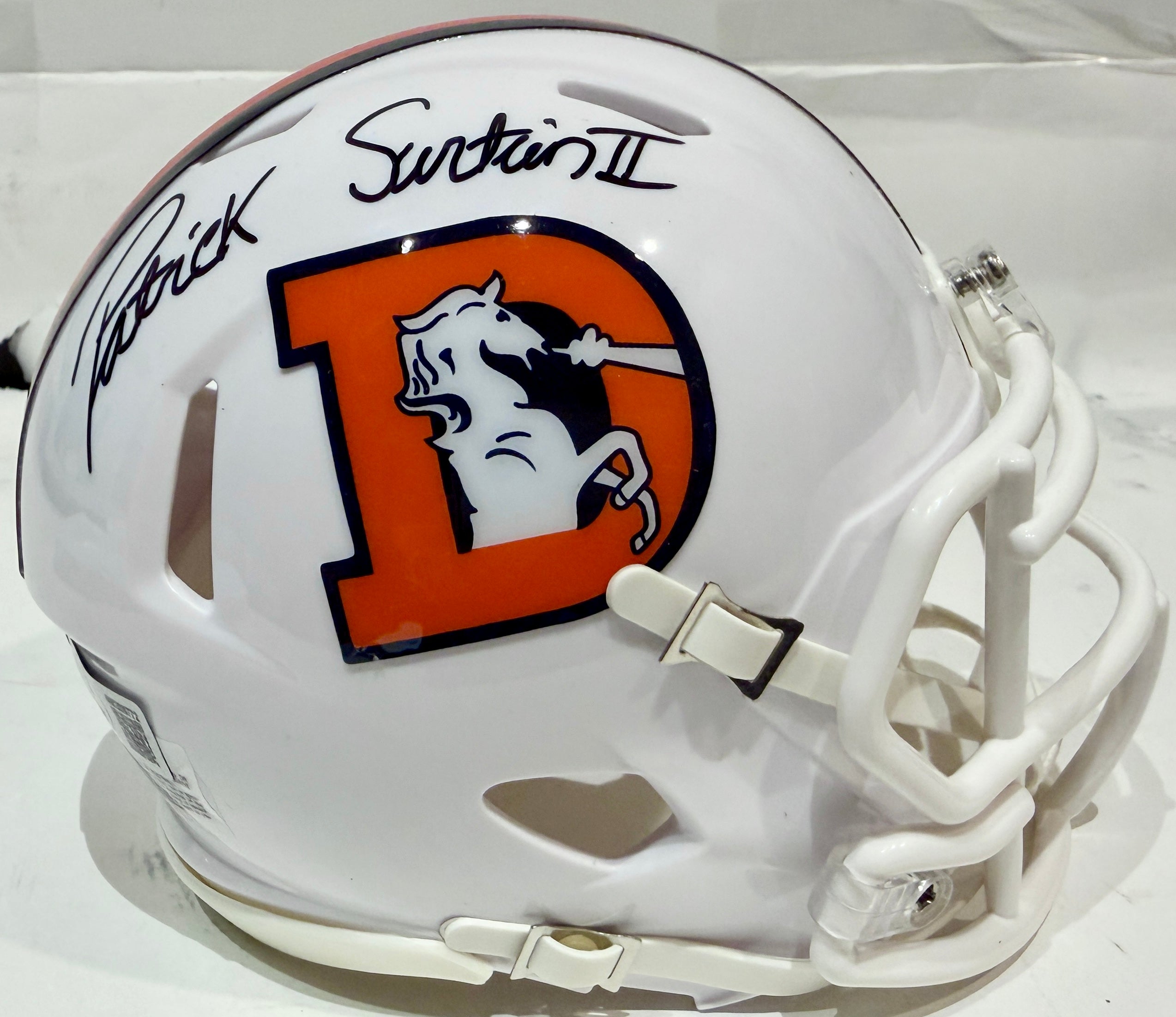 Patrick Surtain II Autographed Denver Broncos Snowcapped Mini Helmet BAS COA