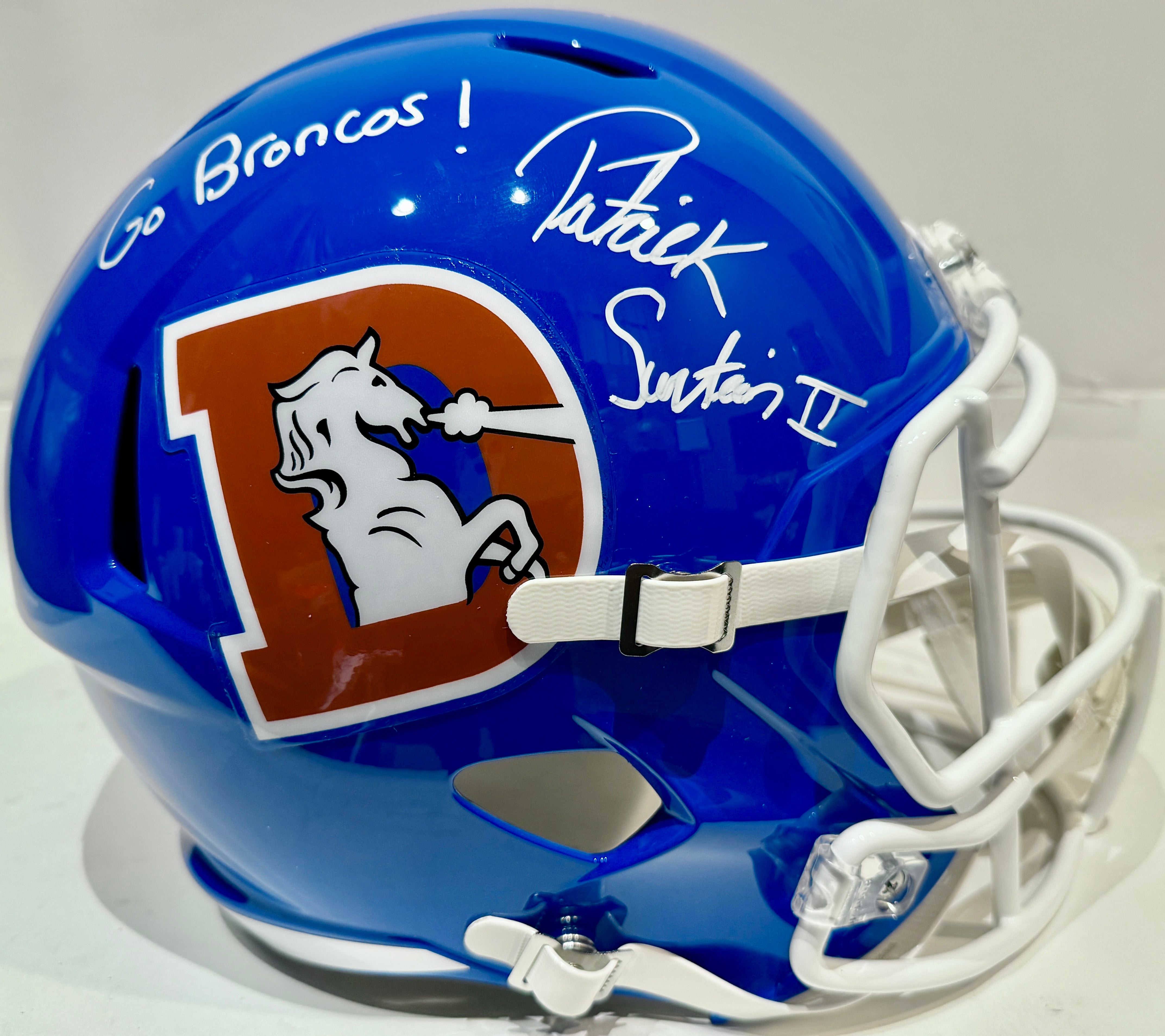 Patrick Surtain II Autographed Denver Broncos D Logo Replica Helmet Inscribed "Go Broncos!" BAS COA