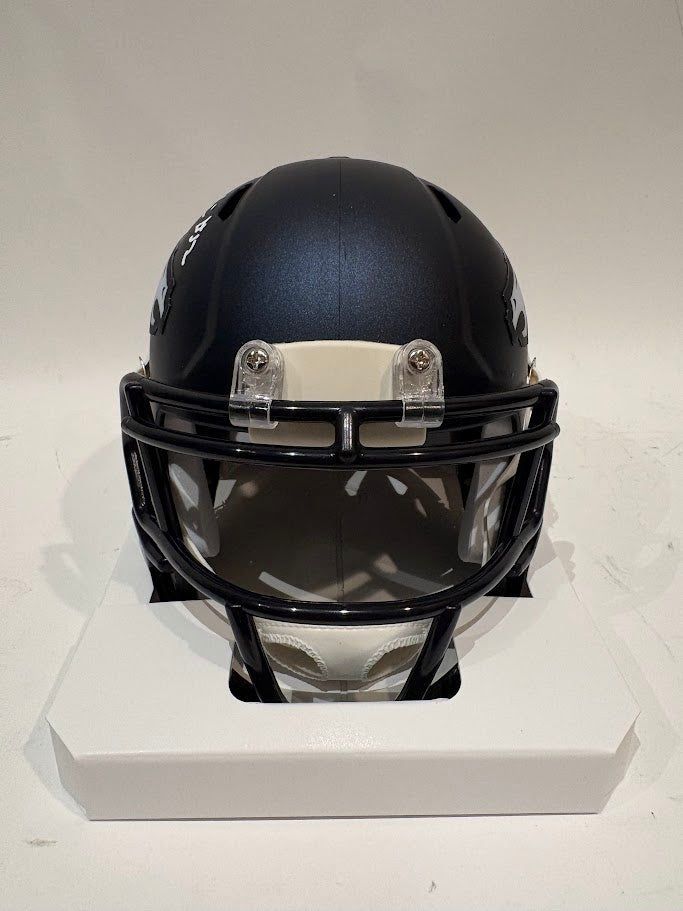 Jonah Elliss Autographed Denver Broncos Navy Mini Helmet — BAS COA
