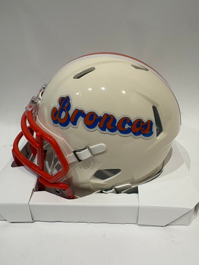 Jonah Elliss Autographed Denver Broncos Retro Mini Helmet Inscribed "Go Broncos!" — BAS COA