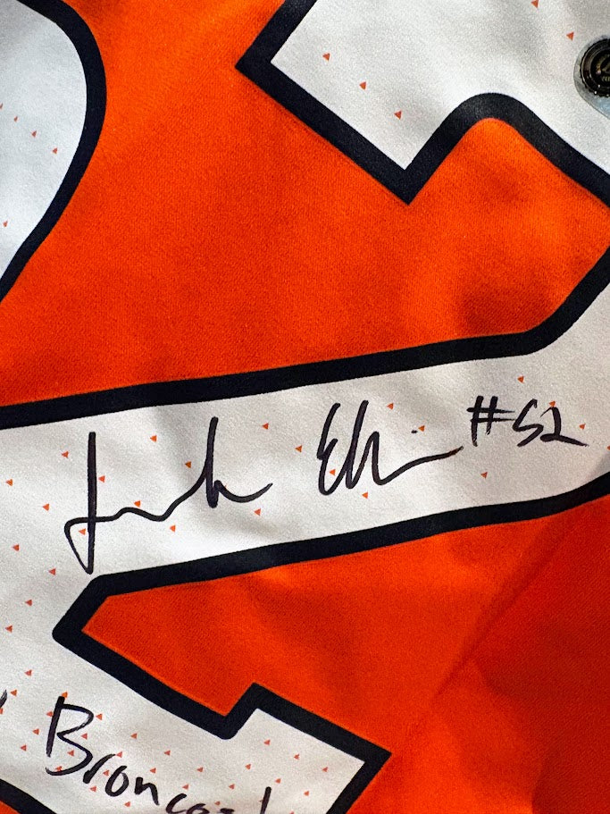 Jonah Elliss Autographed Denver Broncos Orange Nike Jersey Inscribed "Go Broncos!" — BAS COA
