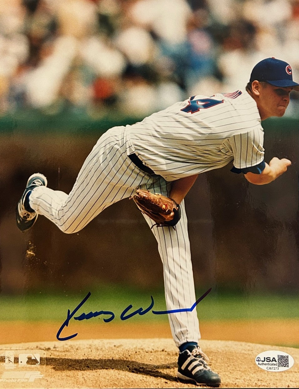 Kerry Wood Autographed 8x10 Chicago Cubs Photograph (JSA COA)