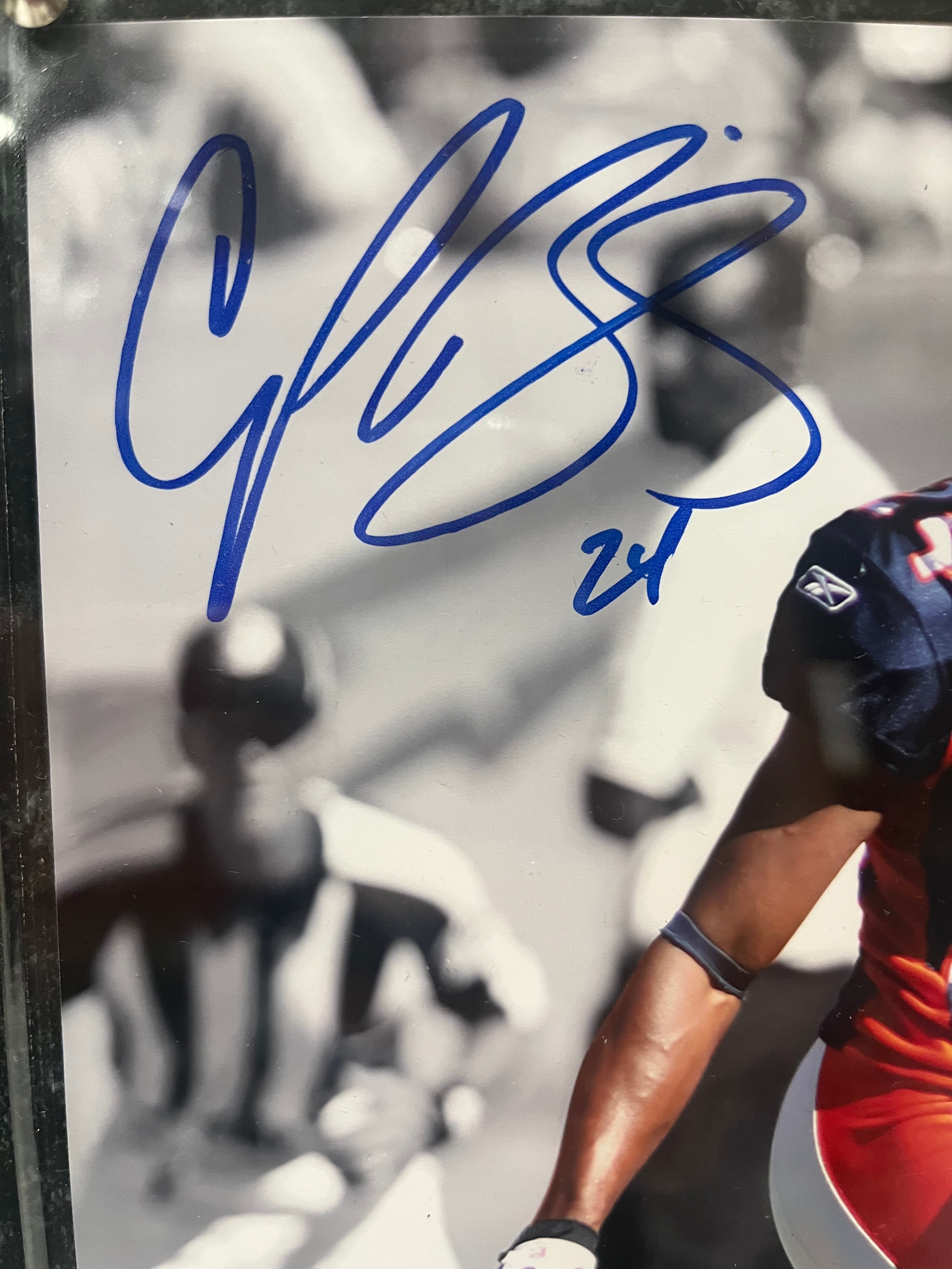 Champ Bailey Autographed 8x10 Photo with Plaque — Denver Broncos | JSA COA
