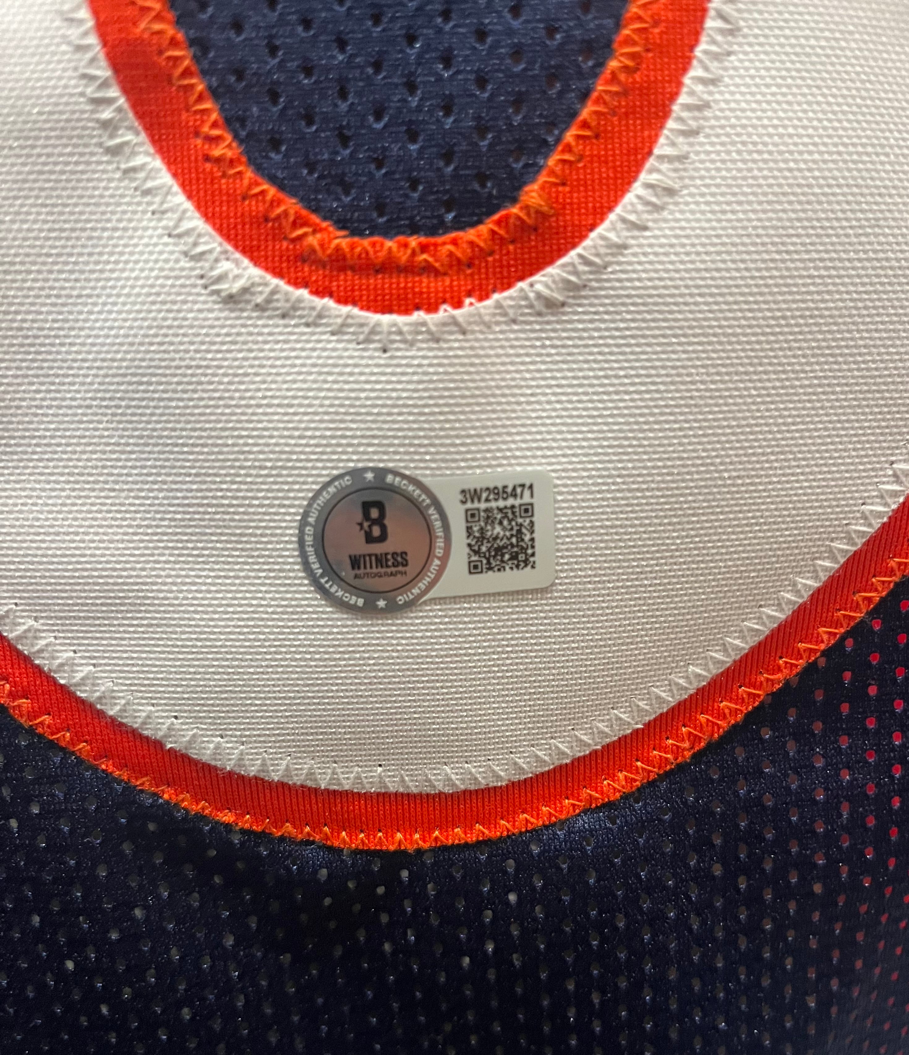 Chris Harris Jr. Autographed & Inscribed "SB 50 Champs" & "Strap" Navy Jersey BAS COA