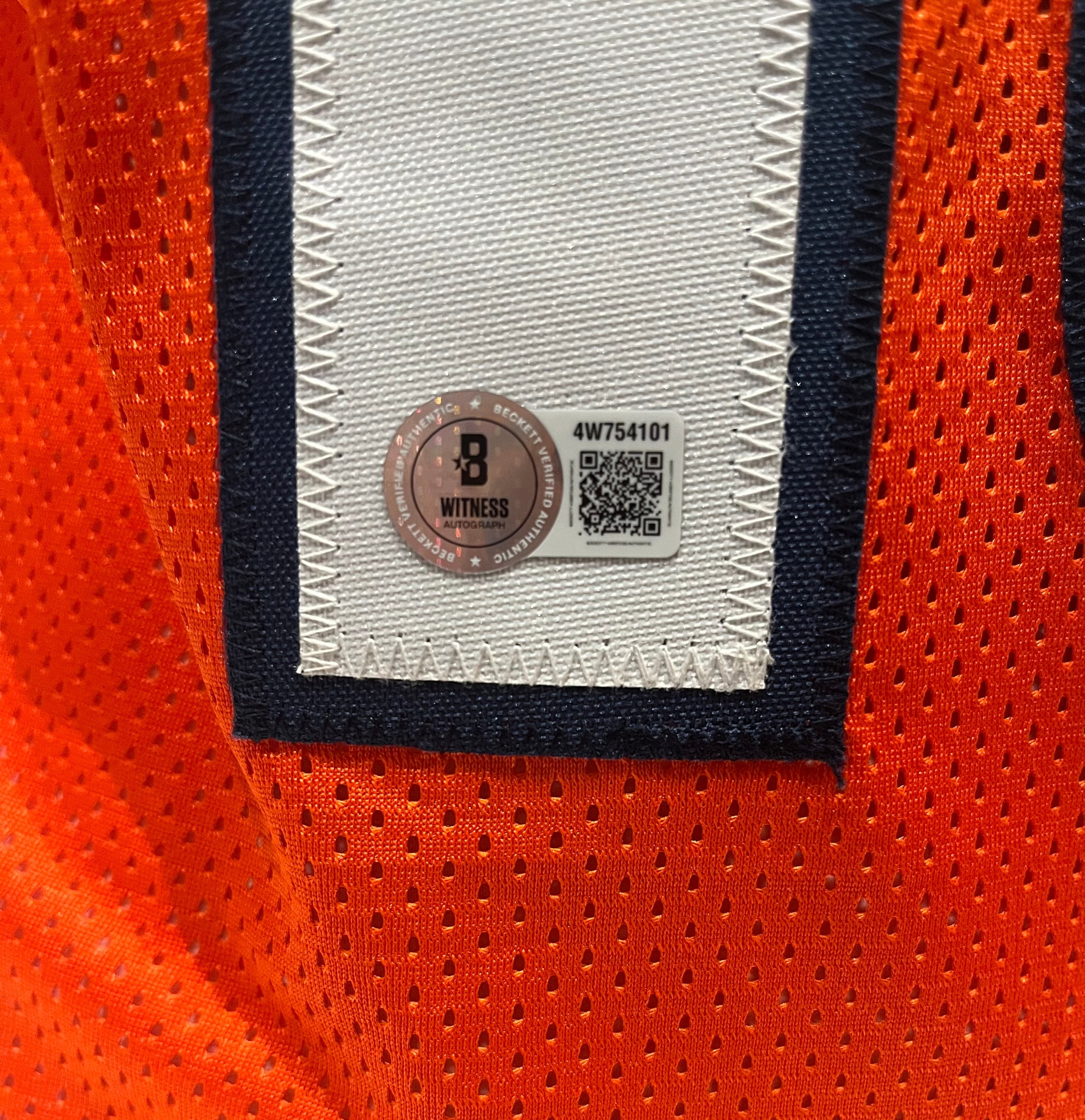 Bo Nix Denver Broncos Autographed Orange Custom Jersey BAS COA