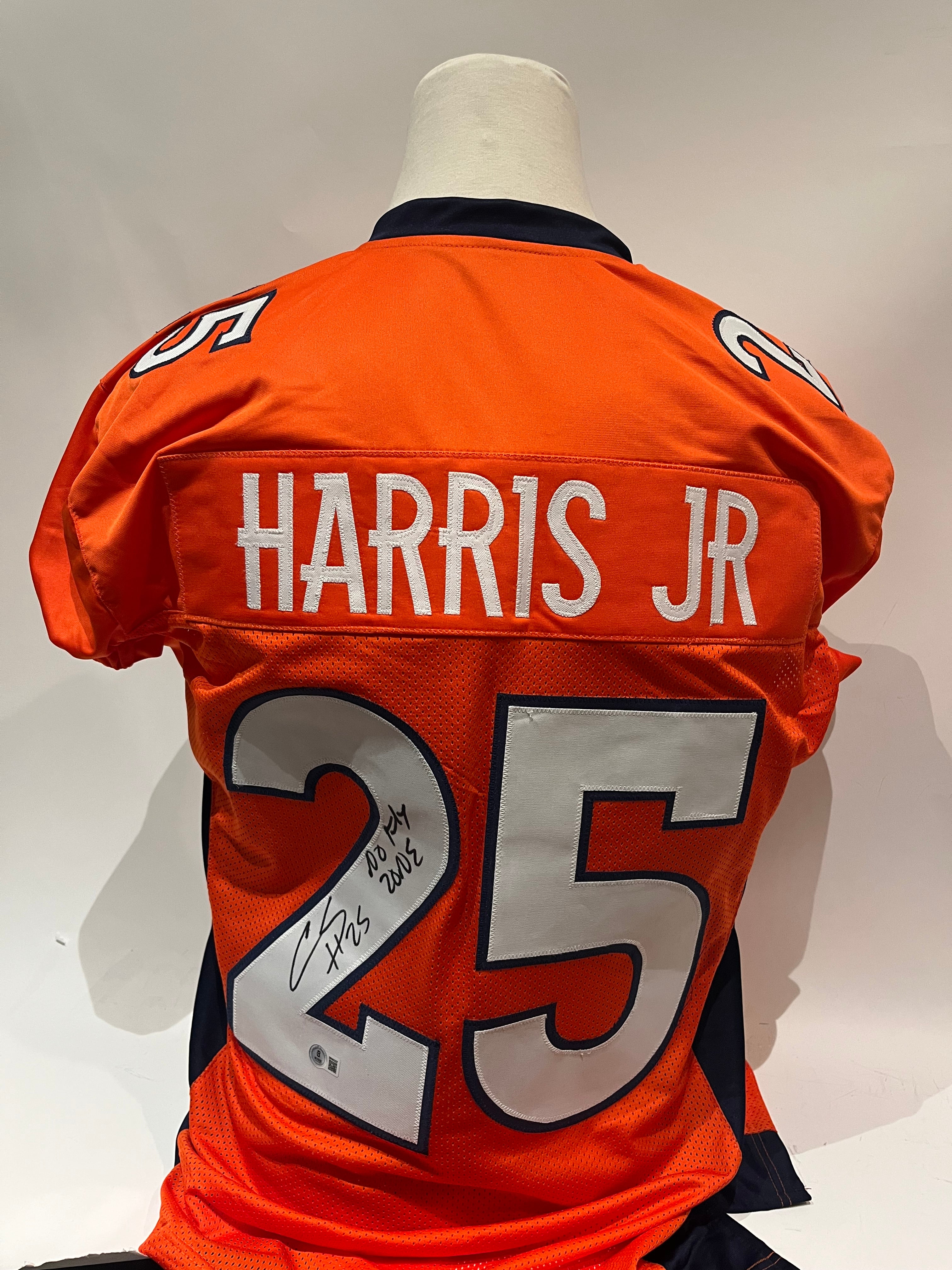 Chris Harris Jr. Autographed & Inscribed Broncos Orange Jersey "No Fly Zone" BAS COA