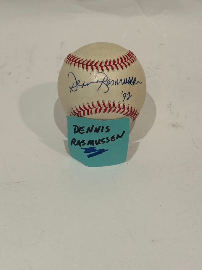 Dennis Rasmussen Autographed Rawlings Baseball LSM COA