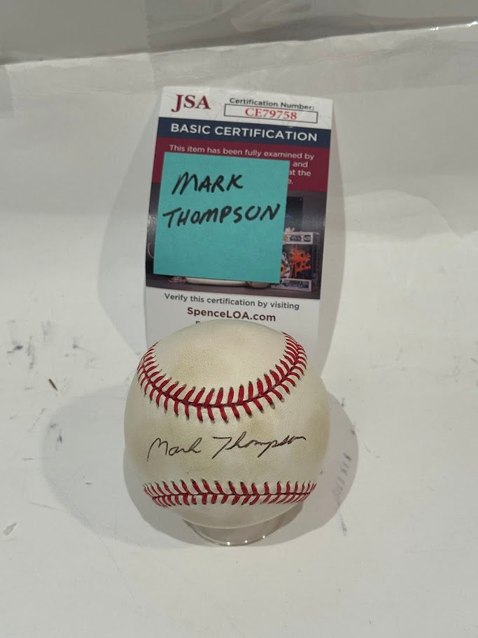 Mark Thompson Autographed Rawlings Baseball JSA