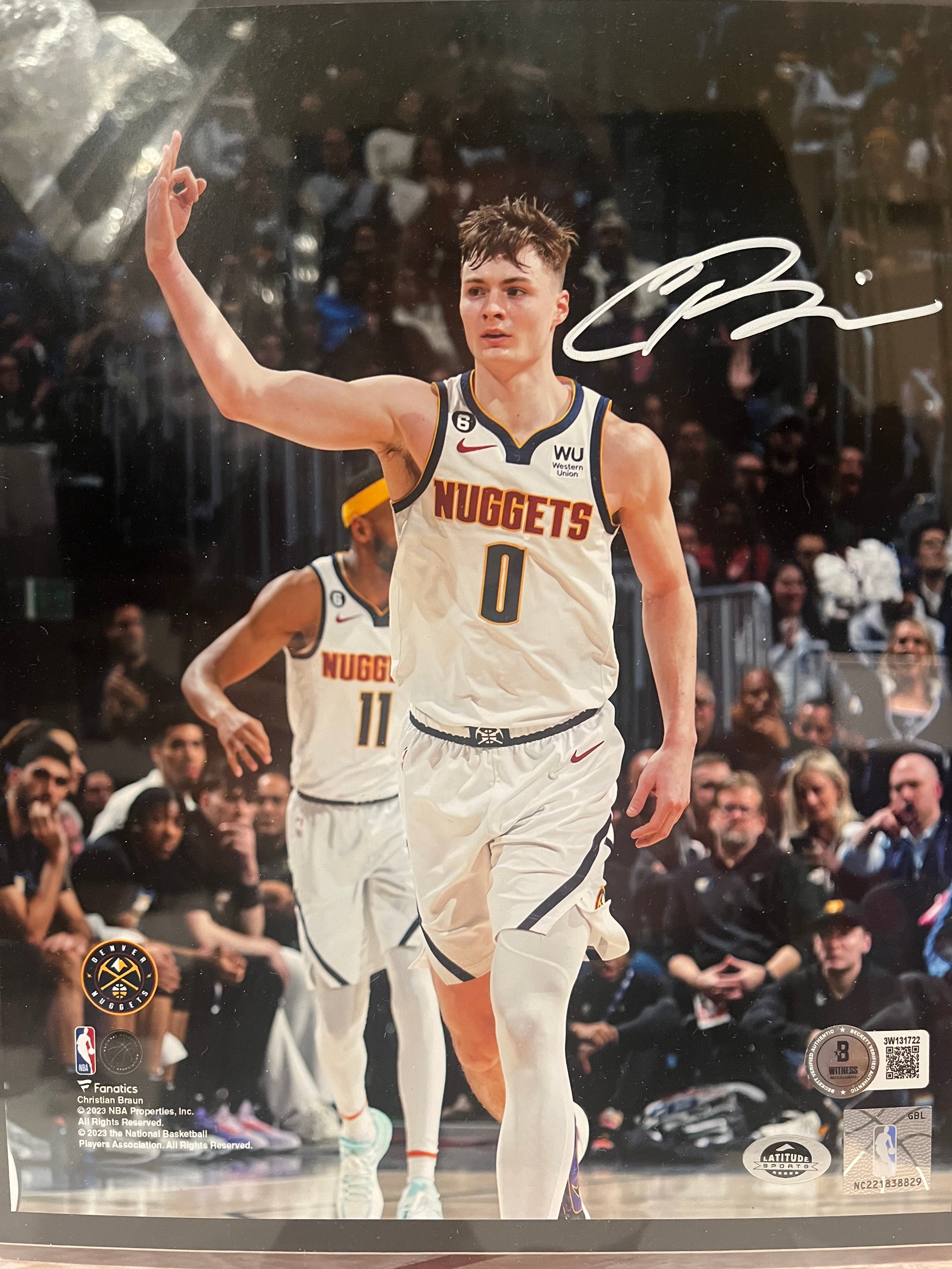 Christian Braun Autographed Denver Nuggets 8x10 Photo – 3D Framed | BAS COA