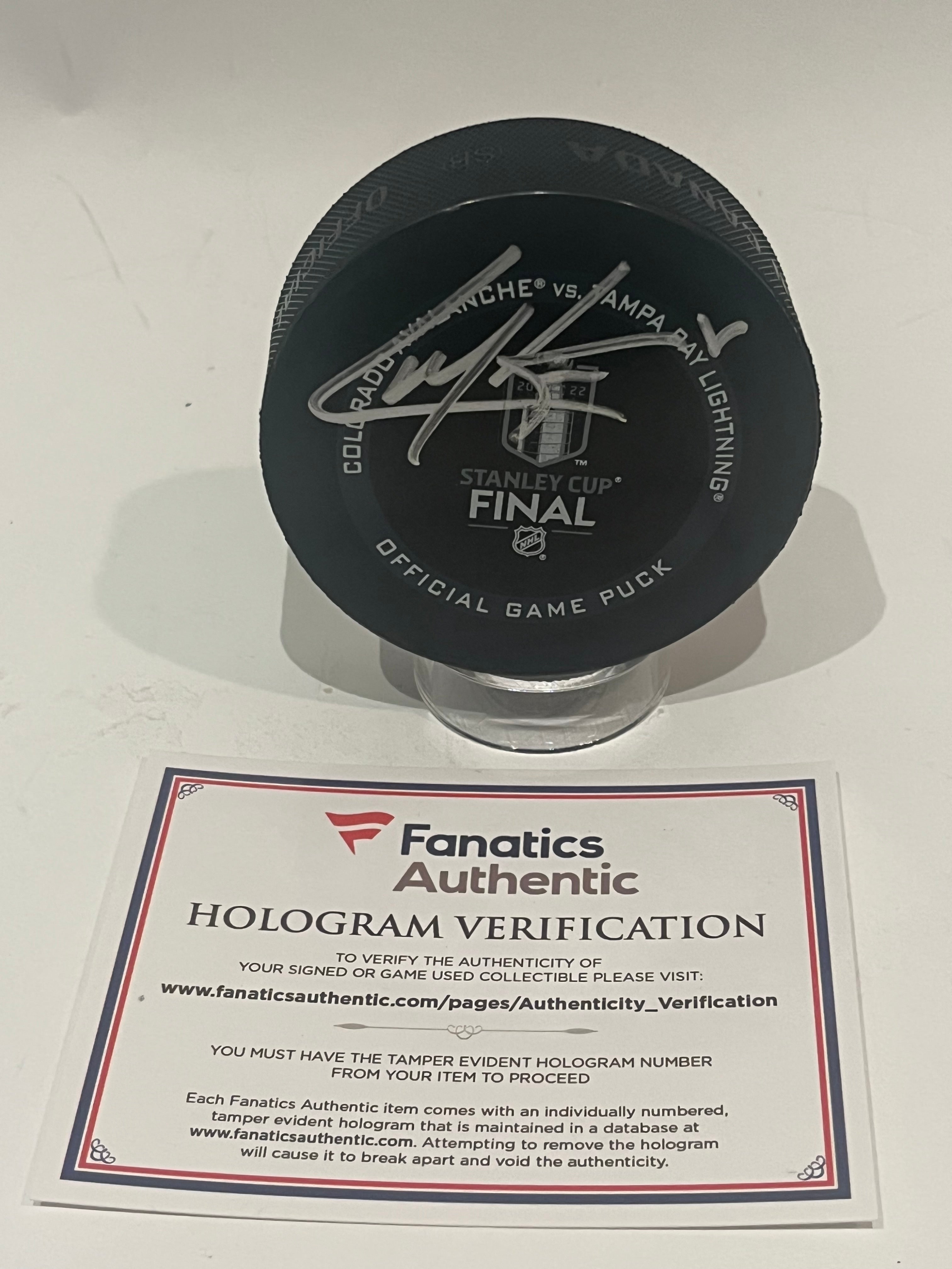 Cale Makar Autographed Colorado Avalanche Official Game Puck | Fanatics COA