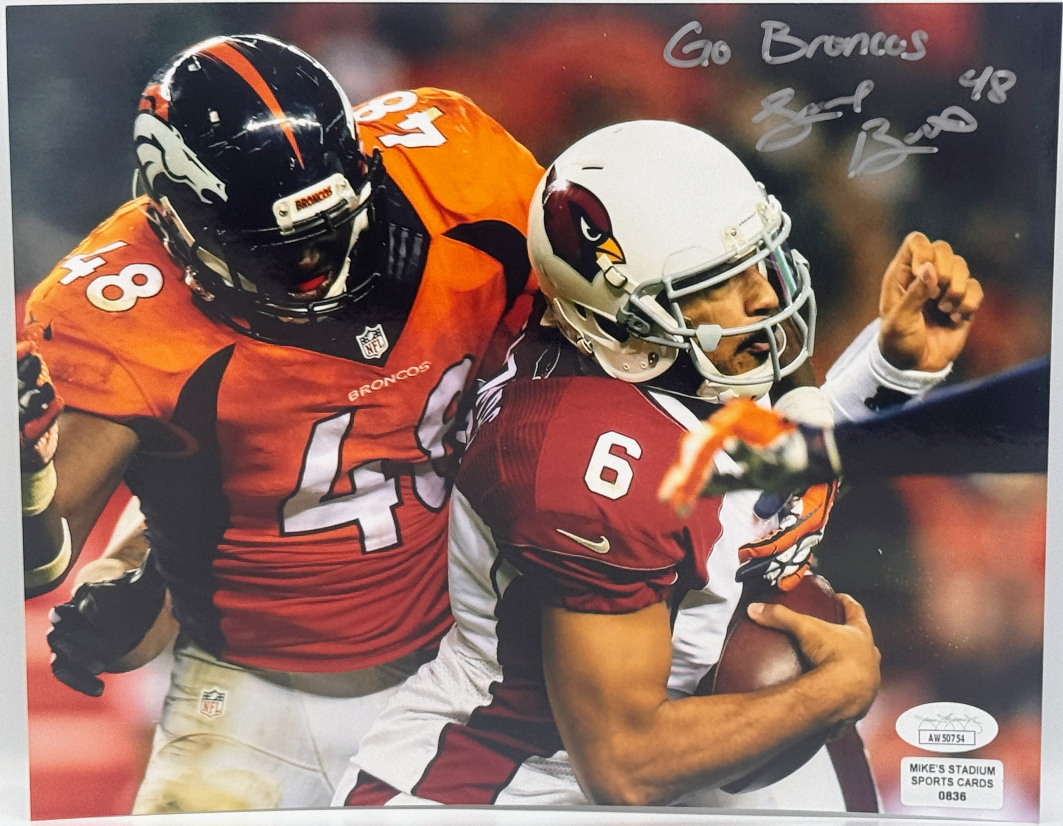 Shaquil Barrett Autographed 8x10 Photograph Inscribed "Go Broncos" (James Spence COA)