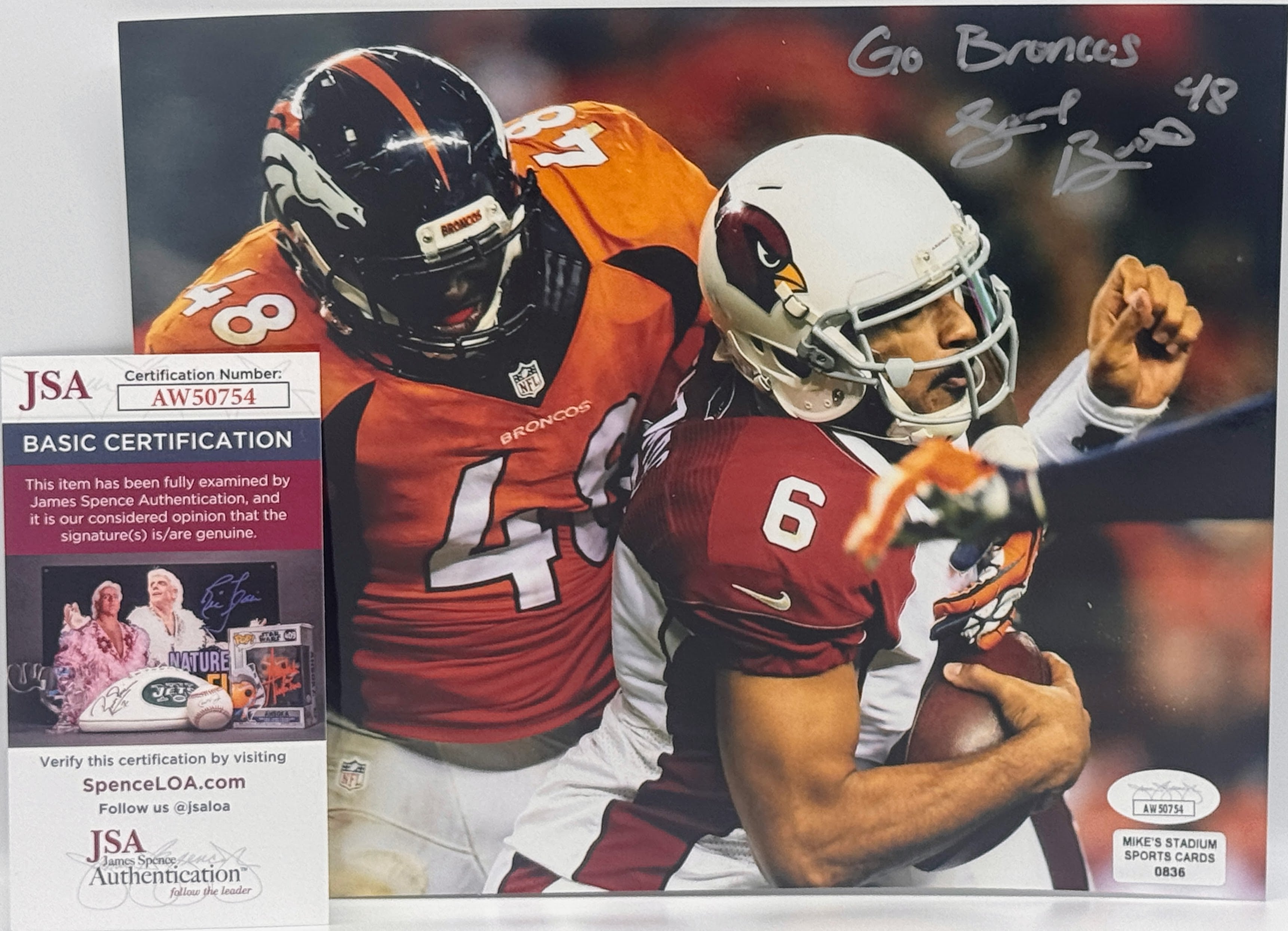 Shaquil Barrett Autographed 8x10 Photograph Inscribed "Go Broncos" (James Spence COA)