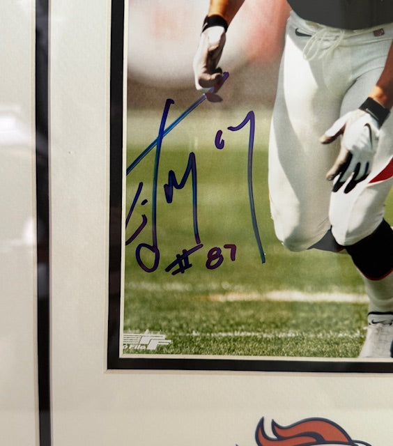 Ed McCaffrey Autographed 8x10 Photo Navy Jersey Framed Beckett COA