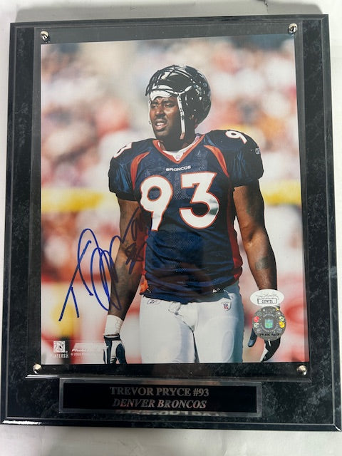 Trevor Pryce Autographed 8x10 Photo with Plaque JSA COA