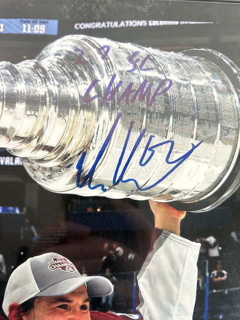 Artturi Lehkonen Autographed 8x10 SC Photo Inscribed "22 SC Champs" Plaque JSA COA