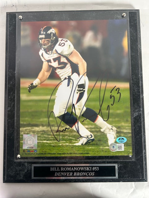 Bill Romanowski Autographed 8×10 Photo with Plaque – Beckett COA | 4x Super Bowl Champion