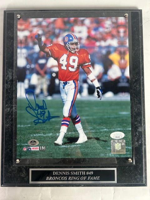 Dennis Smith Autographed 8x10 Photo Orange Jersey with Plaque JSA COA