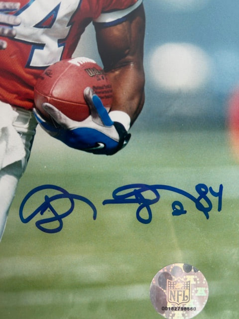 Shannon Sharpe Autographed 8x10 Orange Jersey Photo with Plaque JSA COA