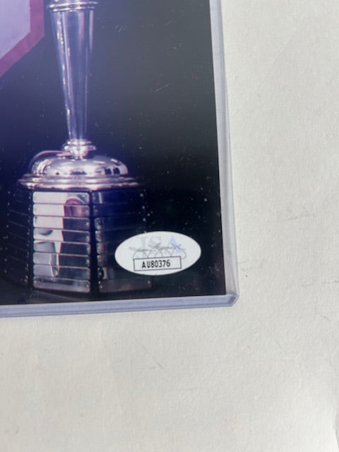 Joe Sakic Autographed 8x10 Photo with NHL Trophies James Spence COA