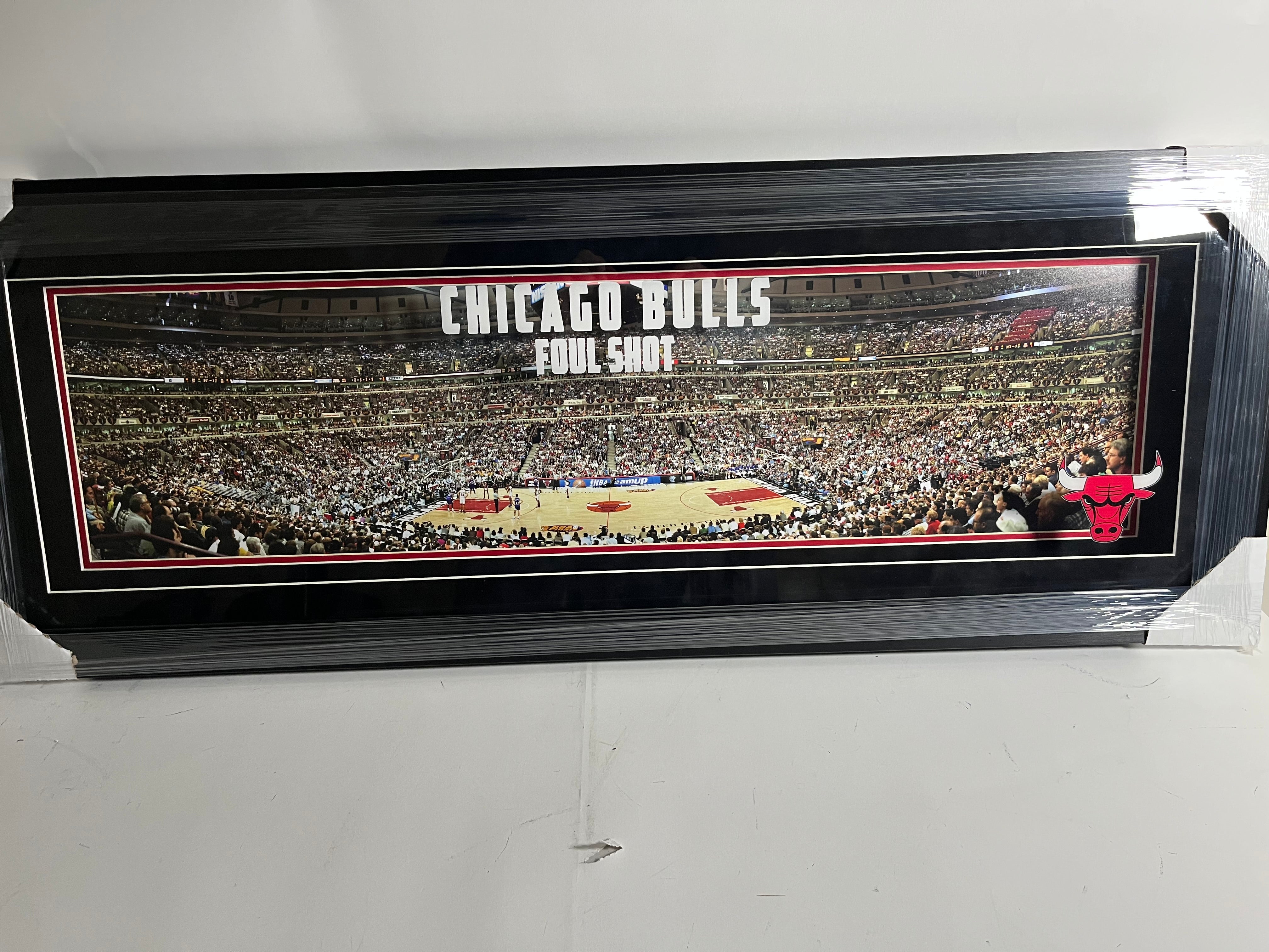 Chicago Bulls Foul Shot Panoramic Lighted Framed